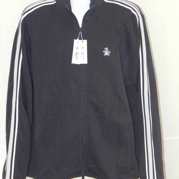 Penguin Original Full Zip Fleece Men's Bomber Jacket Embroidered Logo Sz XL NWT - Picture 2 of 8
